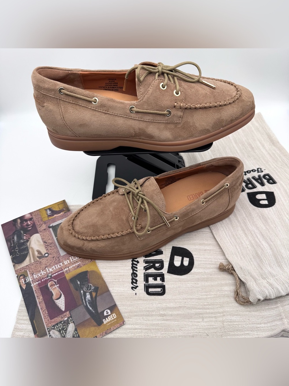 Bared Footwear Tringa Coffee Tan Suede Flat Boat Loafers Women's EU 38 US 7.5-8 - Picture 11 of 15